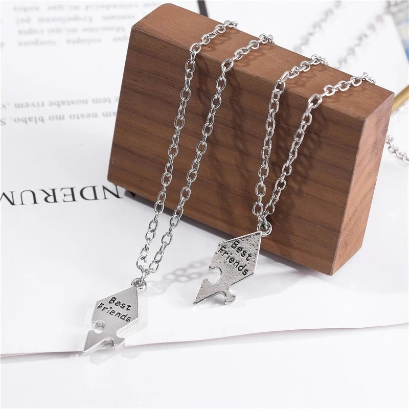 3/4/5/6/7/8/9/10PCS Best Friend Pendant Necklace For Women Adjustable Choker Chain FF Forever Friendship Jewelry Gift