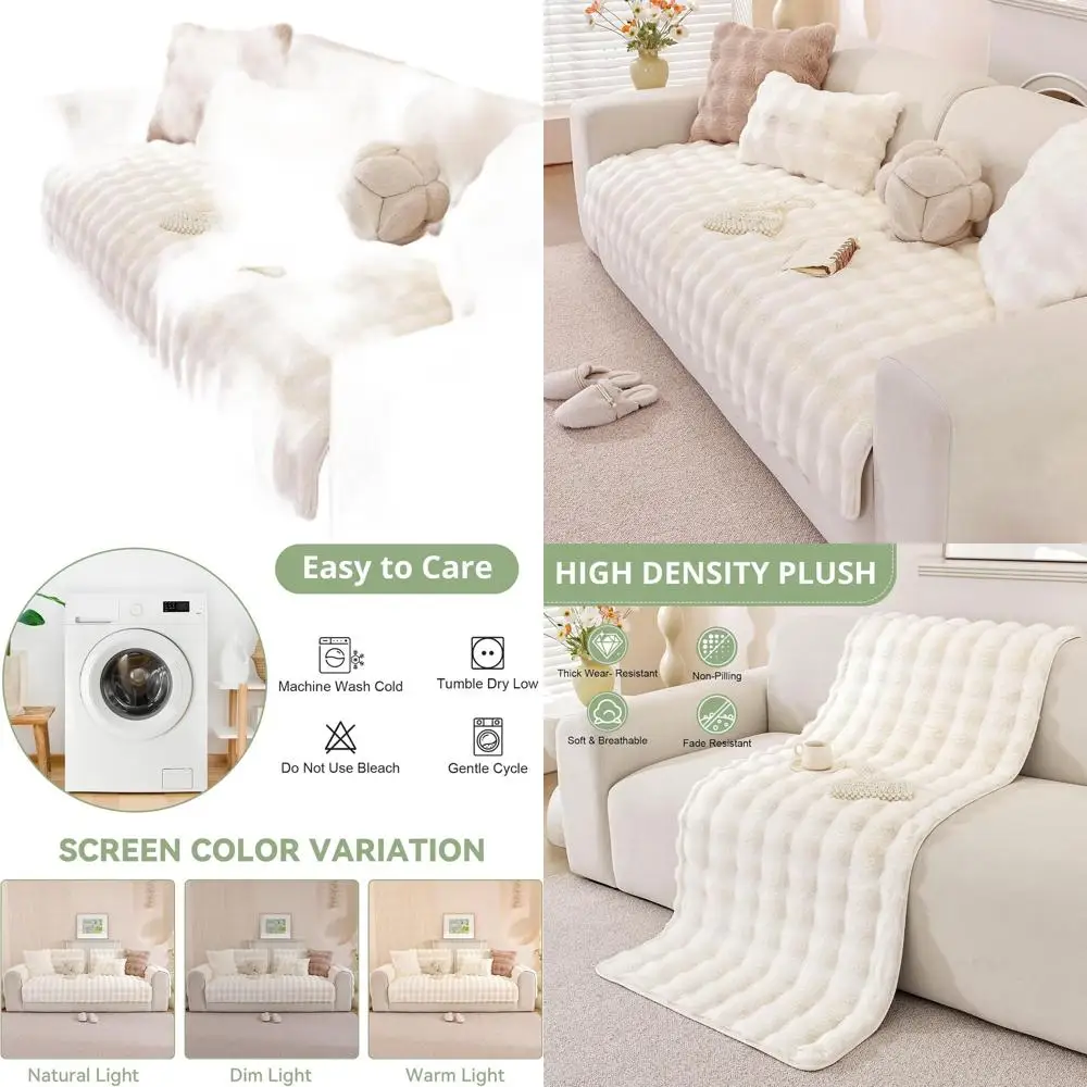 

Моющийся плюшевый чехол для дивана, защита от домашних животных (для собак), 35,4 x 94,5, белый