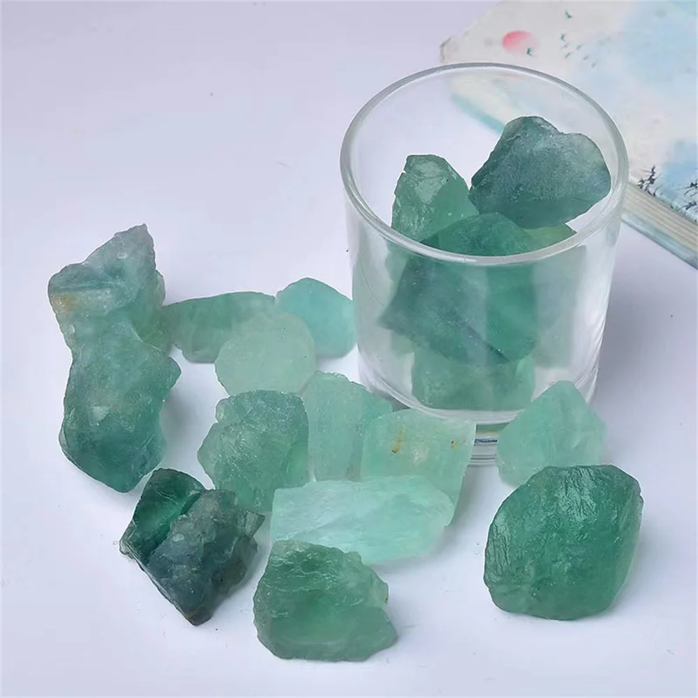 Natural Green Fluorite Raw Stone Fish Tank Flower Pot Decoration Stone Crystal Raw Stone Aromatherapy Diffuser Stone