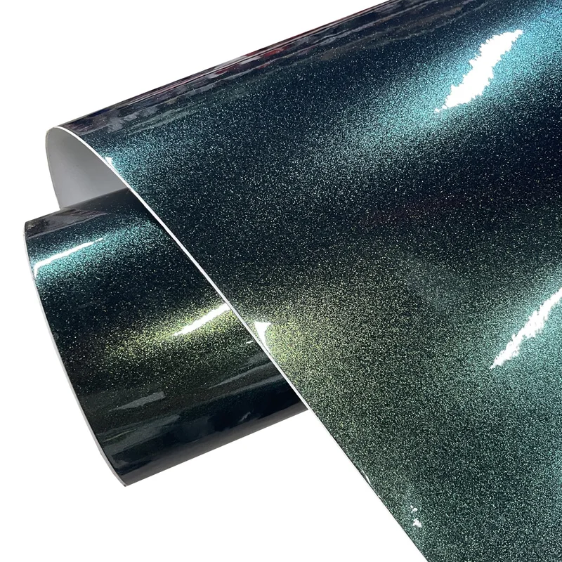 

Premium Gloss Metallic Chameleon Vinyl Wrap Roll Green to Gold Self Adhesive Decal Film Automotive Car Wrapping Foil