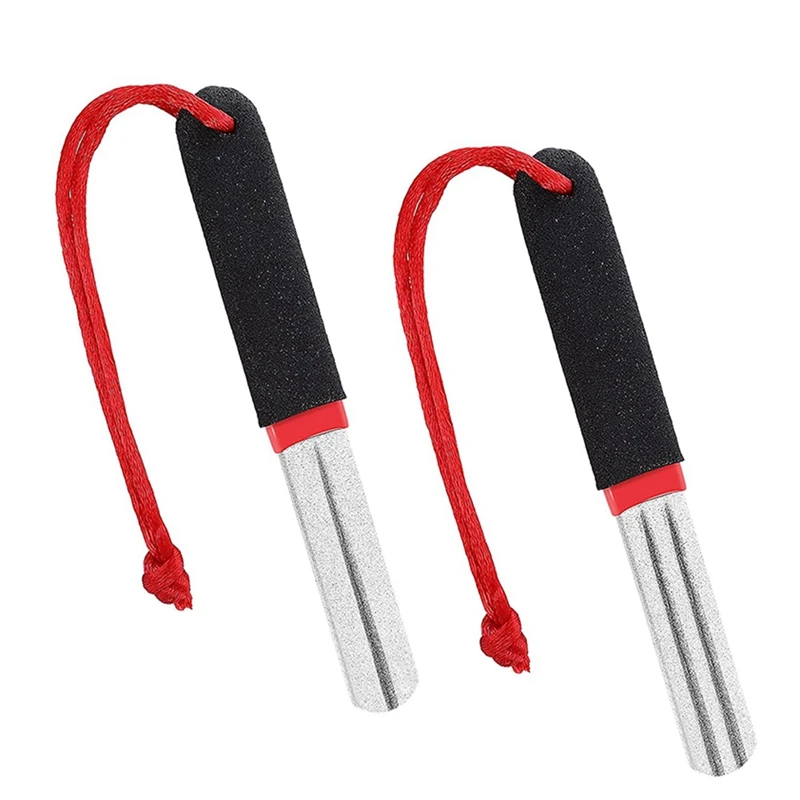 

2Pcs Fish Hook Sharpeners Double Sided Diamond File Sports Fishing Hook Sharpener Portable Grinding Tool For Fishing