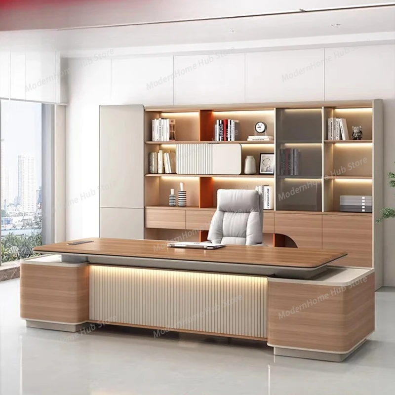 Leg Support Brown Executive Desk Strong Storage Wood Luxury Executive Desk Large Drawers Mesa De Escritorio Office Furniture