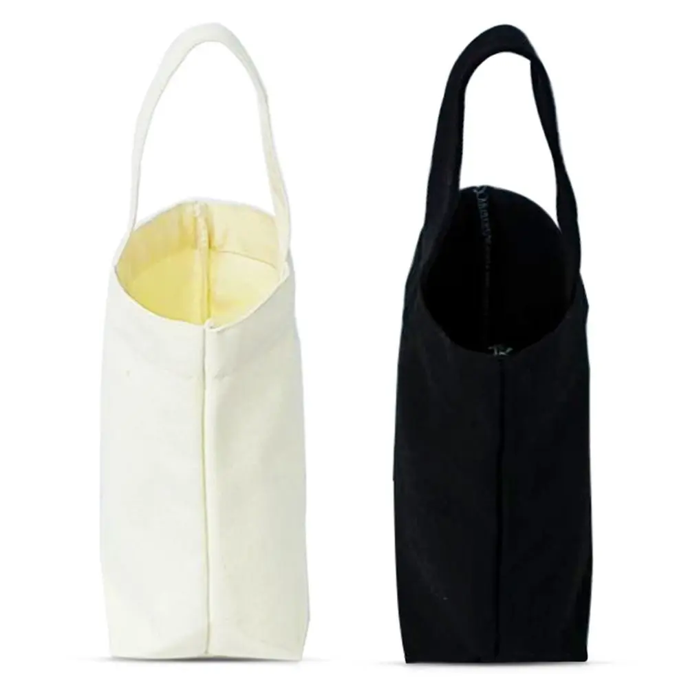 Creative Beige Black Tote Bag Canvas Large Capacity Canvas Handbag Daily DIY Handhold Bag Storage