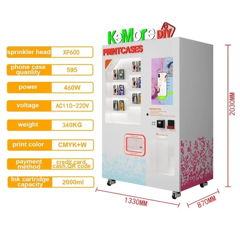 حار بيع الخدمة الذاتية Diy آلة طباعة حالة الهاتف الذكية آلة بيع شاشة تعمل باللمس لحالات الهاتف
