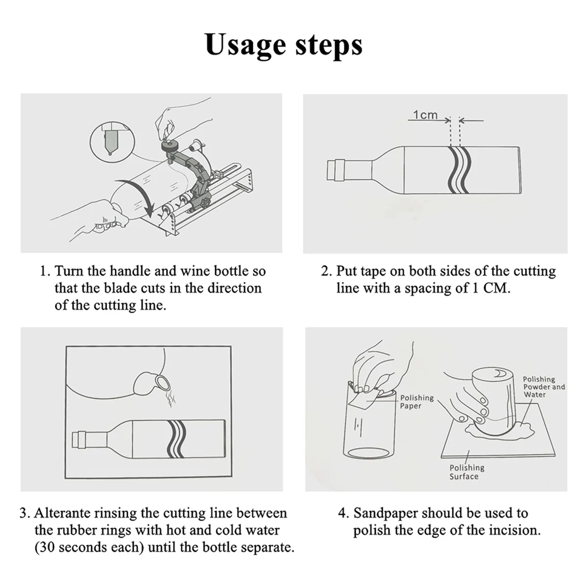 ABJG-ชุดเครื่องตัดขวดแก้ว,DIY Precision เครื่องตัดกระจกสําหรับขวดสี่เหลี่ยม,กลมและไม่สม่ําเสมอ,