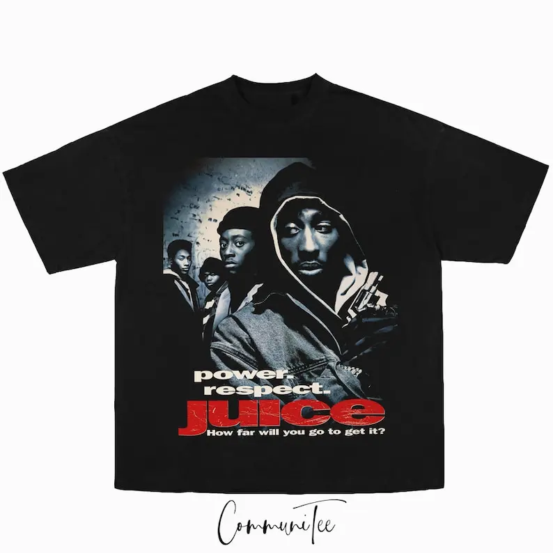 Juice 2pac Movie Film Rap Rock Tee Big Face Head Vintage 90s 00s Style Graphic Hip Hop T-shirt Tupac Shakur