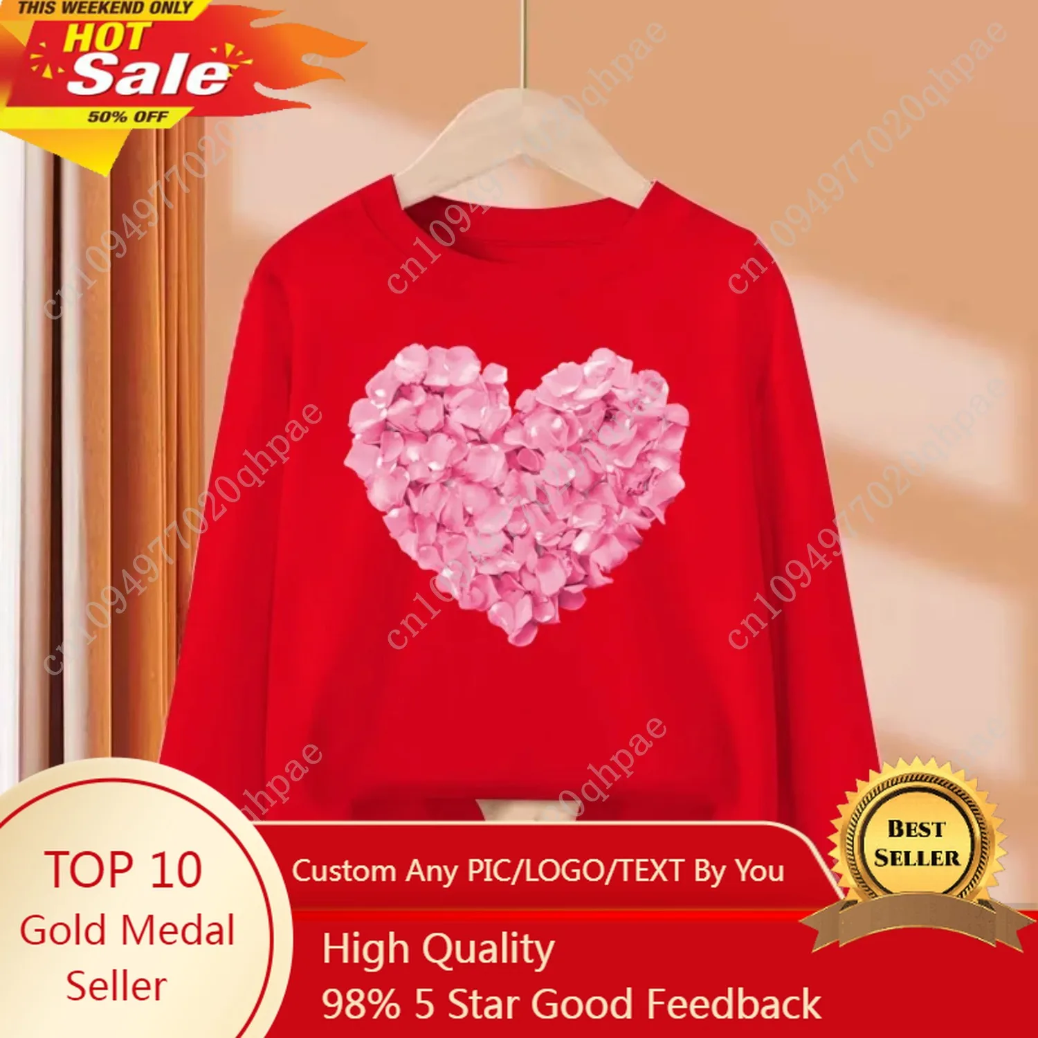 

Children Long Sleeved Tops Heart Shaped Design T-shirt Girls Spring Dresses Baby Lovely Cotton Tees 3-14T