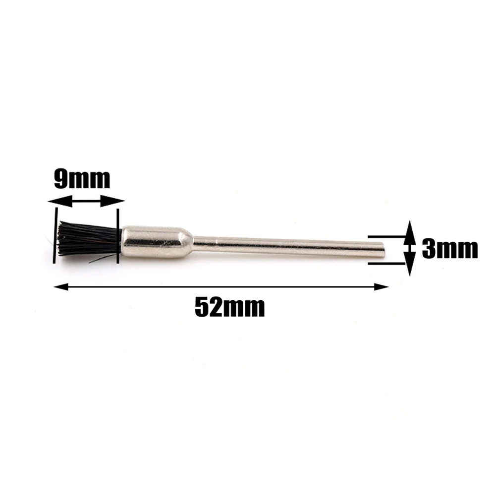 Nylon Wire Brush 10pcs Set with 3mm Shank for Polishing Grinding and Removing Rust and Burrs from For Wood and Metal Materials