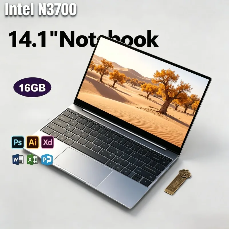 

Brand New 14.1 Inch Ultra-Slim Laptop, Intel N3700,16GB/32GB RAM, 1080P FHD Display, Preloaded Windows 11 for Daily Work & Study
