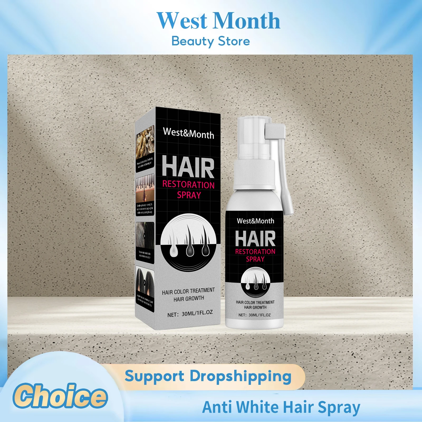 

Anti White Hair Spray Treatment Serum Natural Black Hair Restore Healthy Hair Prevent Hair Loss Gray White Hair Treatment Serum