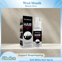 Spray Anticanas, Suero de Tratamiento Natural para Restaurar el Cabello Negro, Previene la Caída del Cabello, Suero para el Tratamiento del Cabello Gris y Blanco