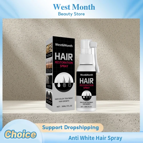 Imagen 1 del producto Spray Anticanas, Suero de Tratamiento Natural para Restaurar el Cabello Negro, Previene la Caída del Cabello, Suero para el Tratamiento del Cabello Gris y Blanco