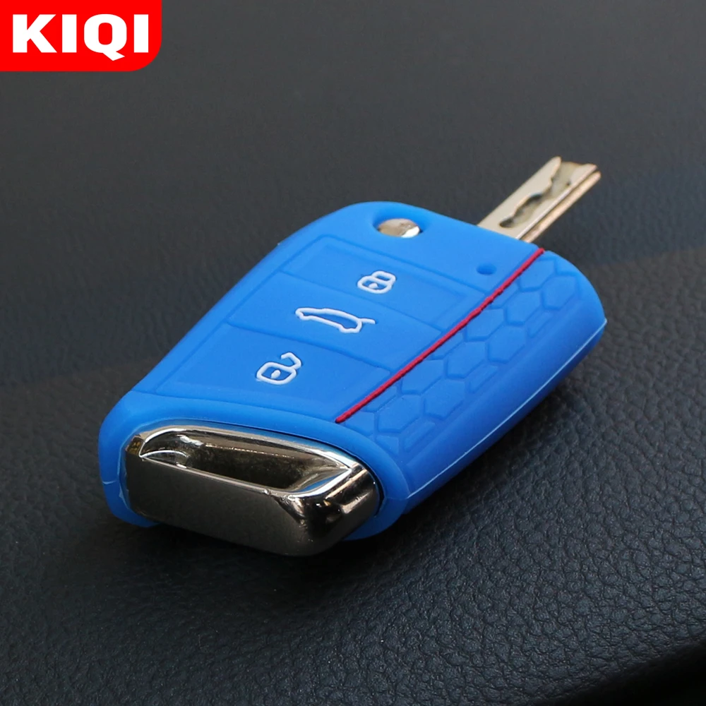 Silicone Car Key Case Cover for Volkswagen VW Golf 7 MK7 Tiguan Mk2 for Skoda Octavia 3 A7 Kodiaq 2017-2021