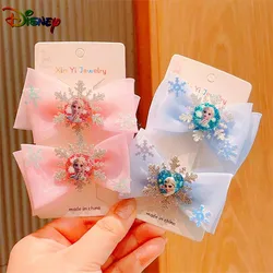 Disney congelado crianças hairpin anime princesa elsa anna bowknot hairpin menina kawaii grampos de cabelo moda aniversário brinquedo presente