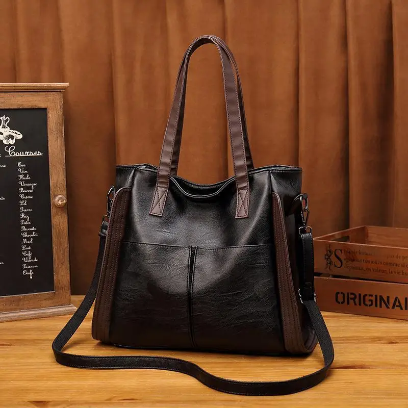 Retro Luxury Brand Women Shoulder Bag New Large Capacity Handbags Soft Leather Crossbody Bag Ladies Bucket Bags Luxury Handgag