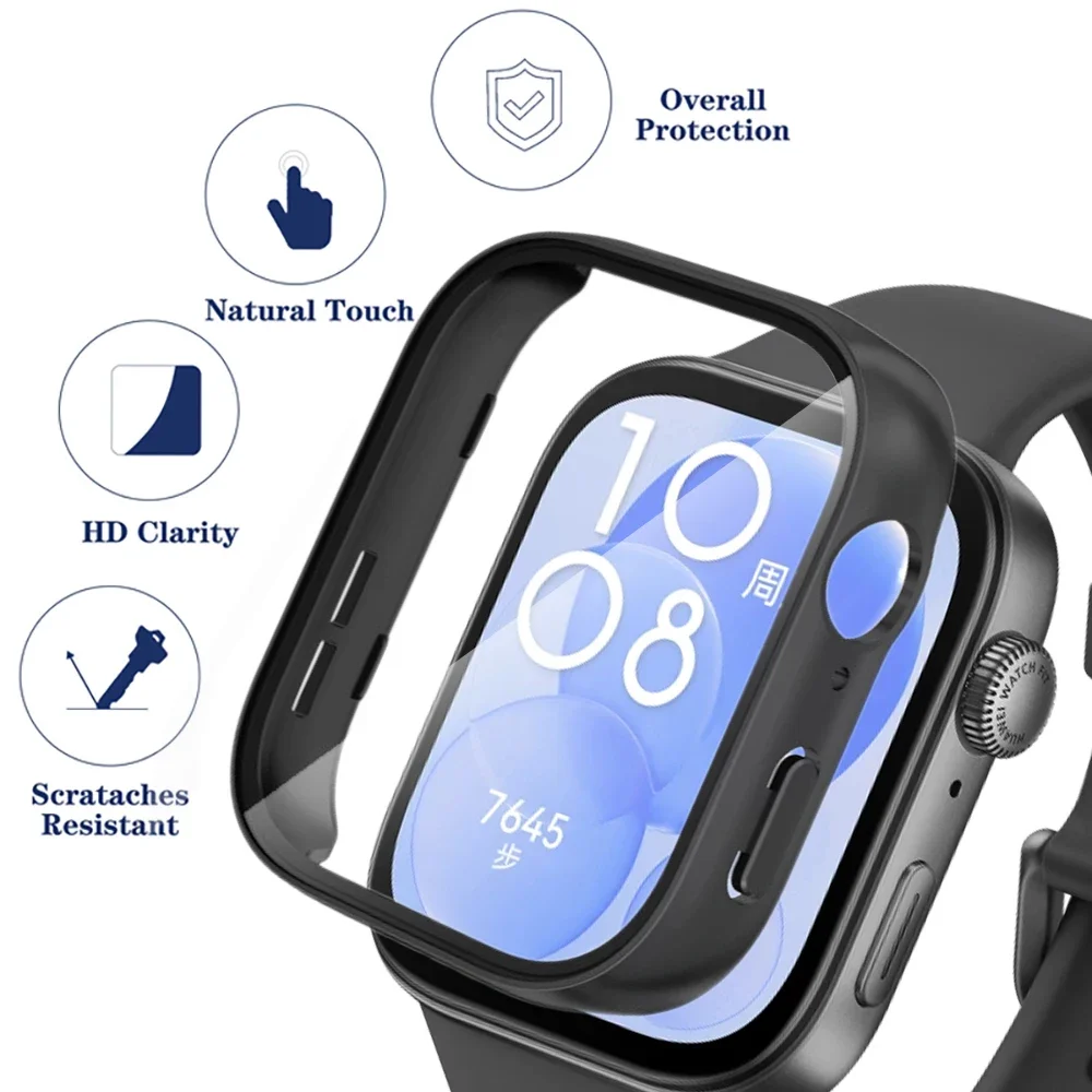 Tempered Glass Case For Huawei Watch Fit 3 Full Cover Bumper Watch Screen Protector For Huawei Watch Fit 3 PC Shell Accessories