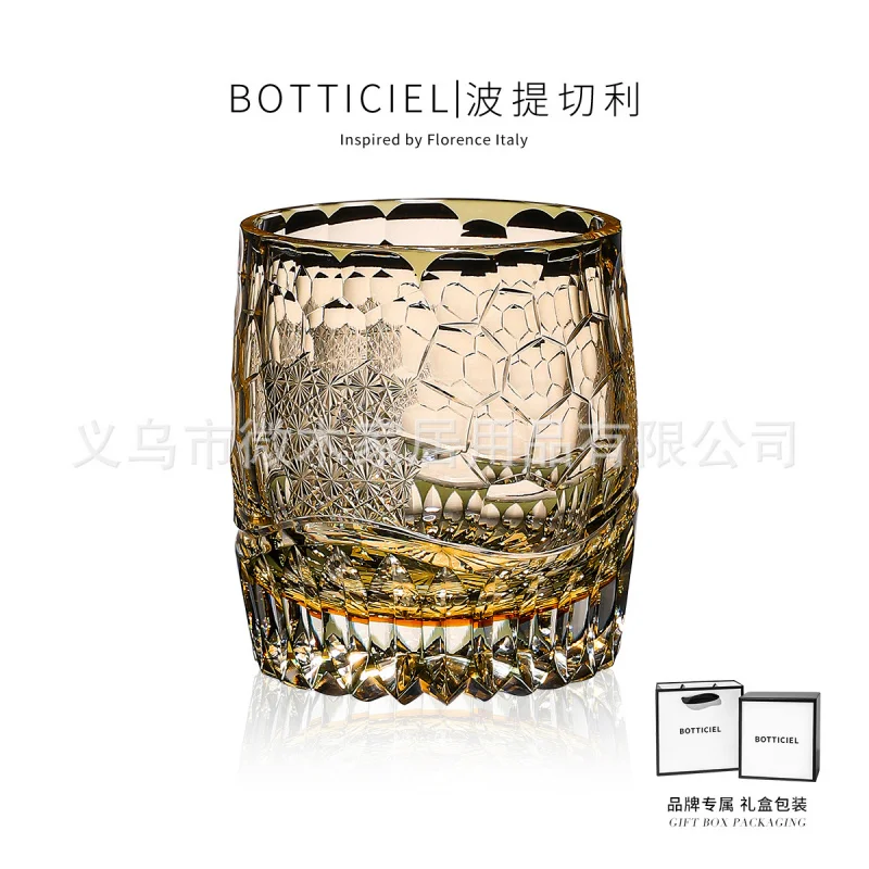 

Snow-Ice-Glow Edo Kiriko Hand-Carved Whiskey Glass Crystal Glass Liquor Cup Birthday Wedding Housewarming Gift