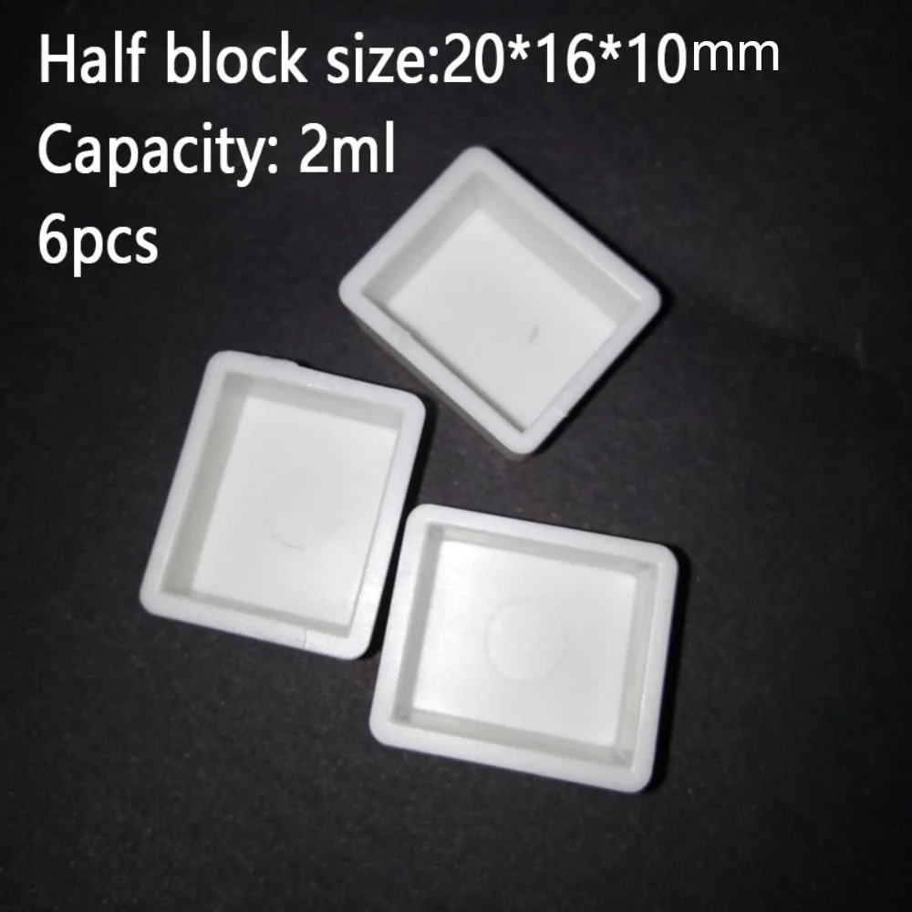 Small Portable Mini Watercolor Paint Box Square Multidimensional White Empty Plastic Paint Pan Painting Tool Plastic