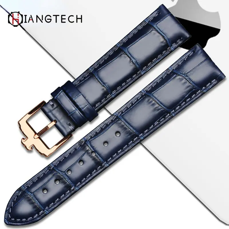 watch strap for Jaeger watch LeCoultre strap men\'s crocodile pattern leather flip dating master clown watch strap 20mm 21mm