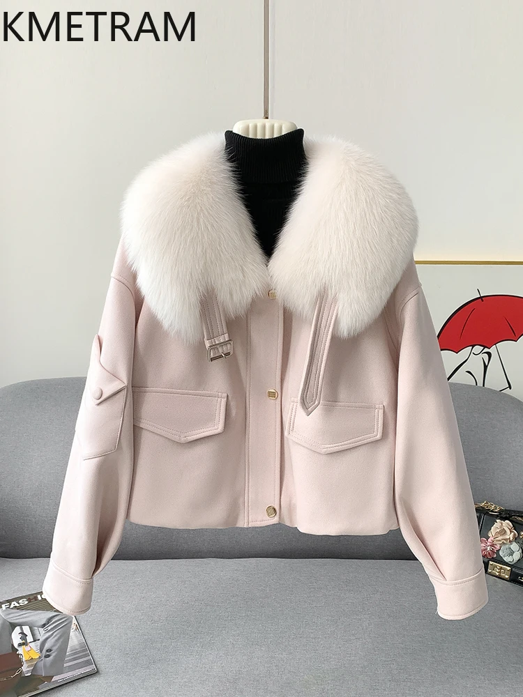 KMETRAM Daunenjacke mit natürlichem Fuchspelzkragen für Damen, 2025, Winter, neuer Stil, kurzer Pelzmantel für Damen, Temperoхок Quiz Diego Diego Diego
