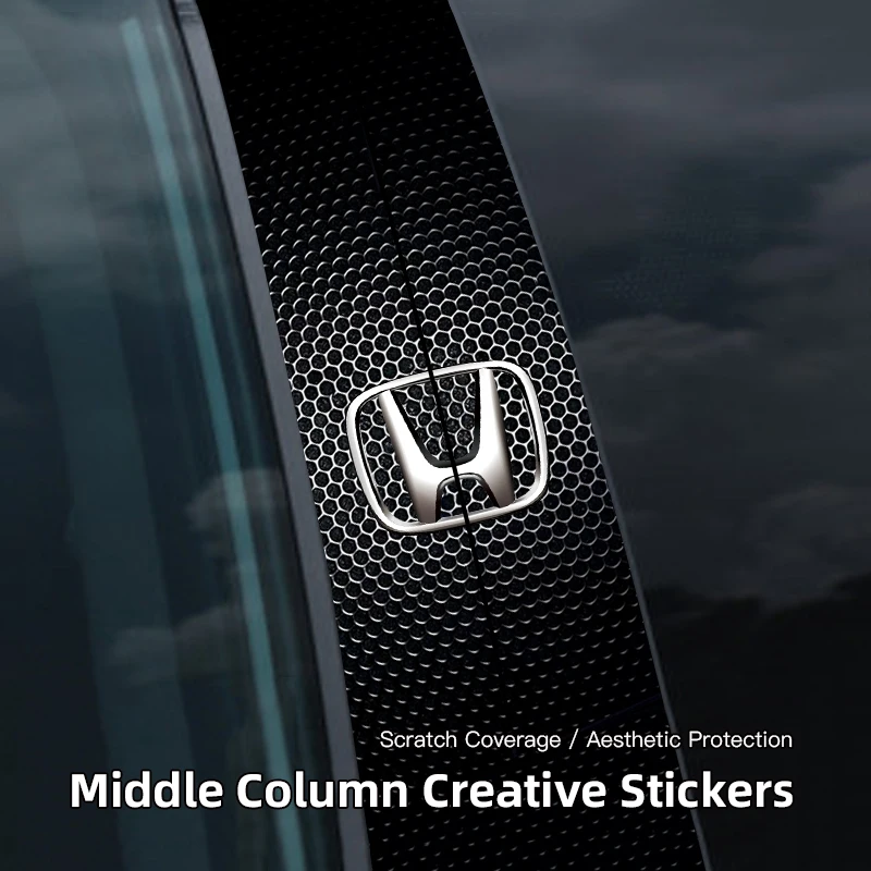 Pegatina decorativa para pilar central de coche, pegatinas decorativas para puerta de coche, para Honda CRV Civic Accord Fit Jazz Pilot Odyssey Passport City