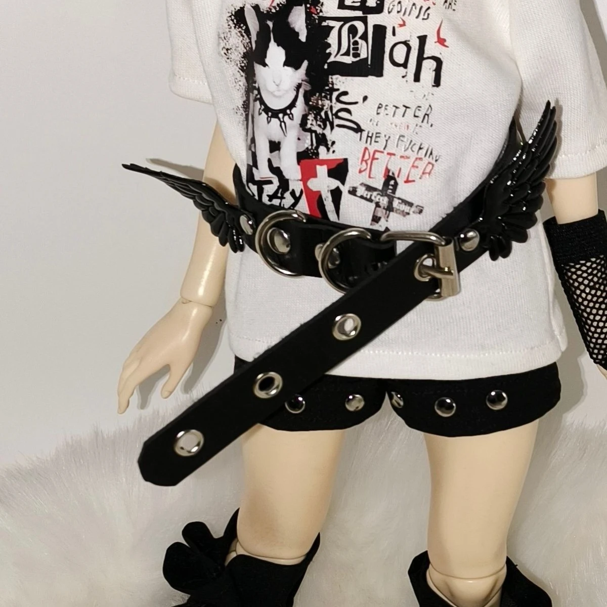 1/4 1/6 roupas de boneca terno para 45/30cm boneca bjd topo + shorts + capas de perna + cinto + colar vestir-se brinquedos de menina acessórios de boneca, sem boneca