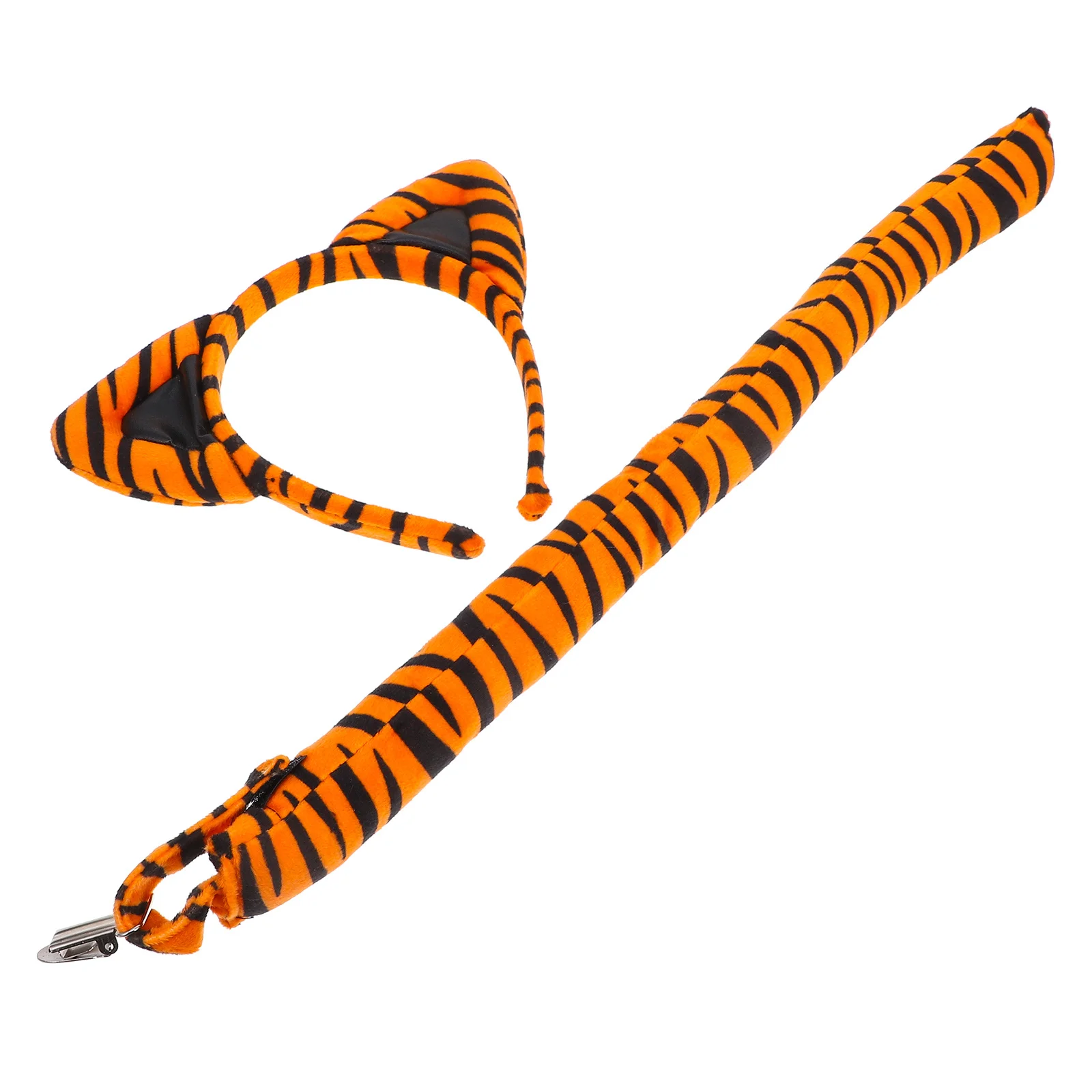 ชุดหูเสือพร้อมหาง ชุดคอสเพลย์สัตว์ อุปกรณ์ปาร์ตี้ฮาโลวีน อุปกรณ์เสริมสำหรับเล่นบทบาทสมมติ