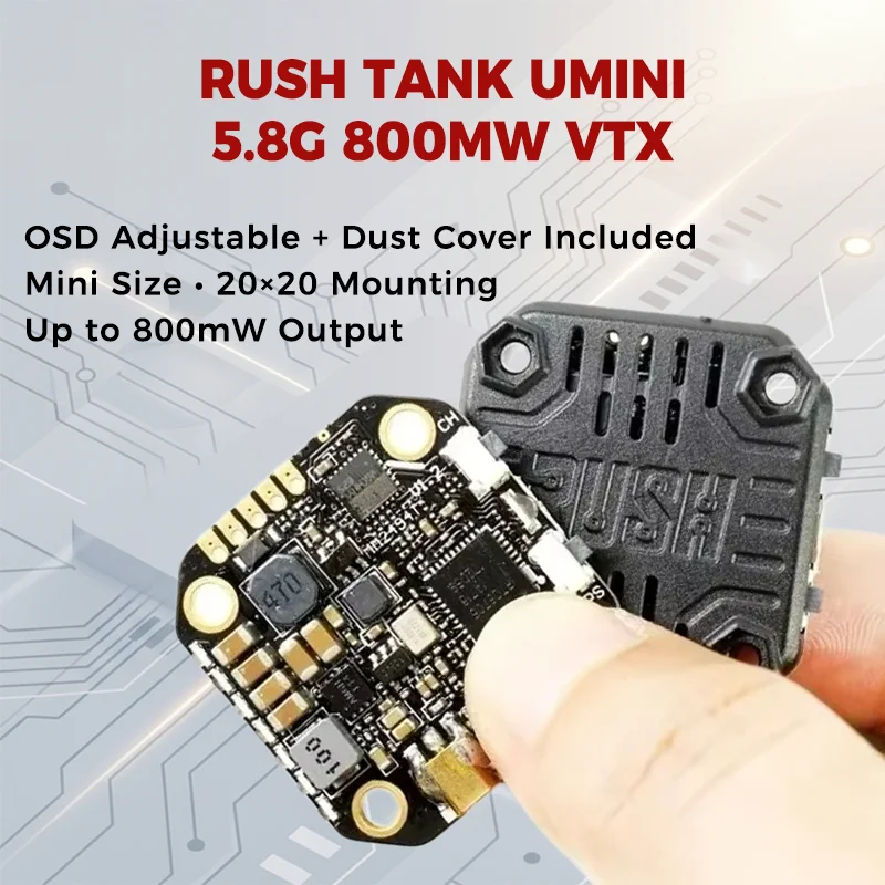 

TANK MINI 5.8G 800mW FPV VTX 20×20 Mini Video Transmitter Long Range Anti-Interference OSD Adjustable for Racing Drone