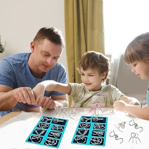 8 pcs Baguenaudier Metal Series Educational Toys Intelligence Squad Set Sets Unlocked Decompression Children Toys 10 Main Sales toy Montessori - №9