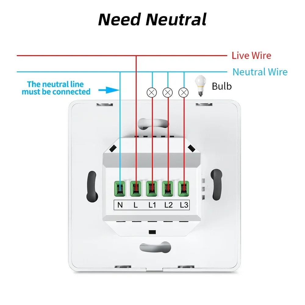 European standard 600W 3 gang 2 way smart light switch wifi switch smart home for selling