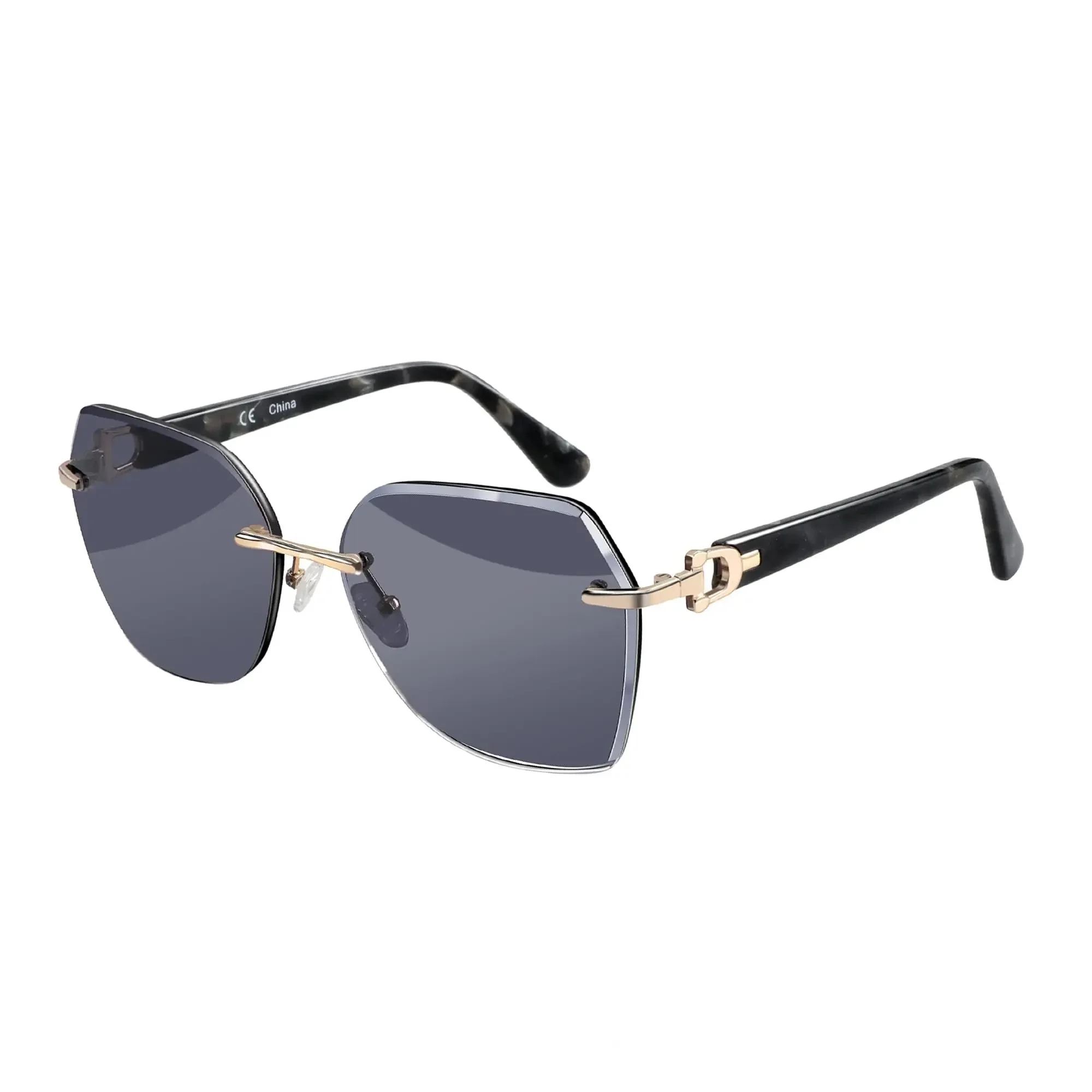 

BLUEMOKY модные модные солнцезащитные очки для женщин с защитой UV400, большие без оправы с геометрической ромбовидной огранкой и градиентными линзами для улицы