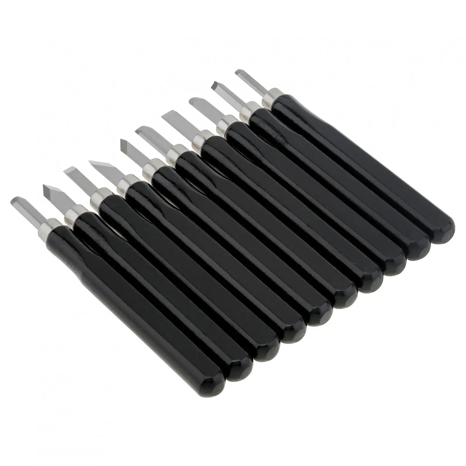 Imagem -06 - Black Razor-sharp Wood Carving Cinzel Tool Grupo Carpinteiros Detalhados Básicos 10 Pcs