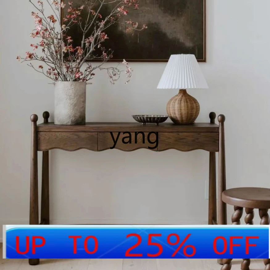 

LTT solid wood entrance table living room retro cabinet entry side table