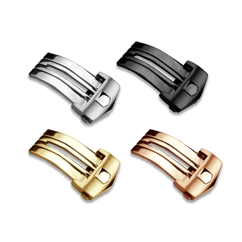 Hebilla de reloj para TAG HEUER, cierre de correa de silicona de cuero, reemplazo de correa de reloj, hebilla de acero inoxidable, cierre plegable de Metal de 18mm y 20mm