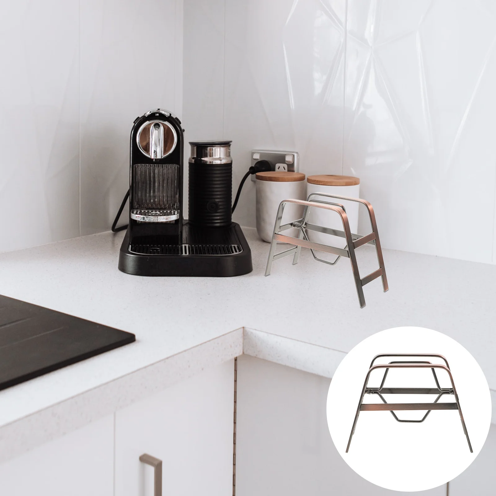 

1pc Coffee Filter Paper Rack Retro Metal Storage Stand Coffee Filter Holder Large Capacity Lightweight Desktop Organizer