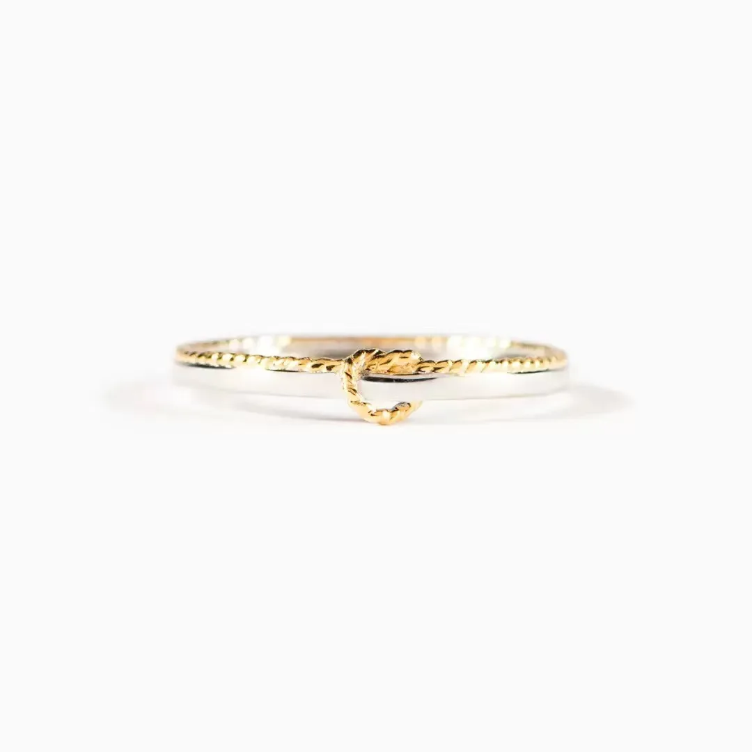 

Withered S925 Pure Silver Twisted Heart Dual Color Ring For Women's Minimalist Food Ring Rings Women's Ring