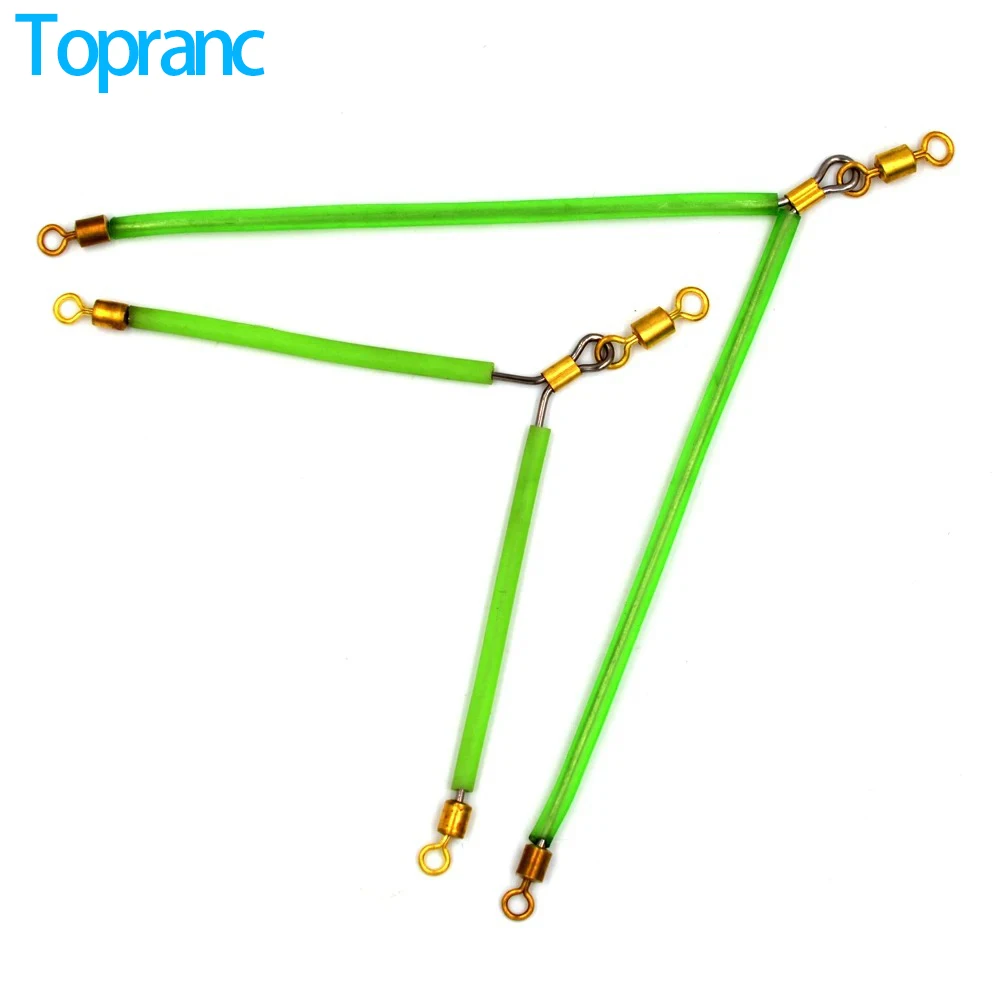 Topranc Glow In Dark T Shape Fishing Spreader Bar Anti-Tangle Branch Wire Swivel Fishing Line Sea Fishing Accessories