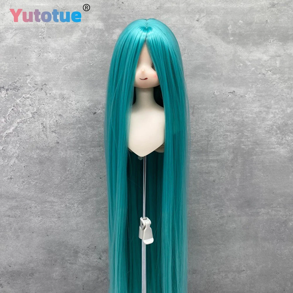 Yutotue 인형 긴 직모 가발 녹색 색상 1/3 1/4 1/6 볼 조인트 인형 BJD 패션 인형 DIY 교체용