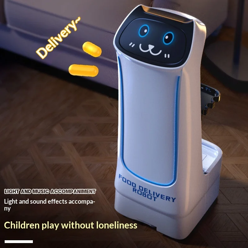 Children's food delivery robot remote control car toy boy girl induction automatic intelligent transportation snacks and beverag