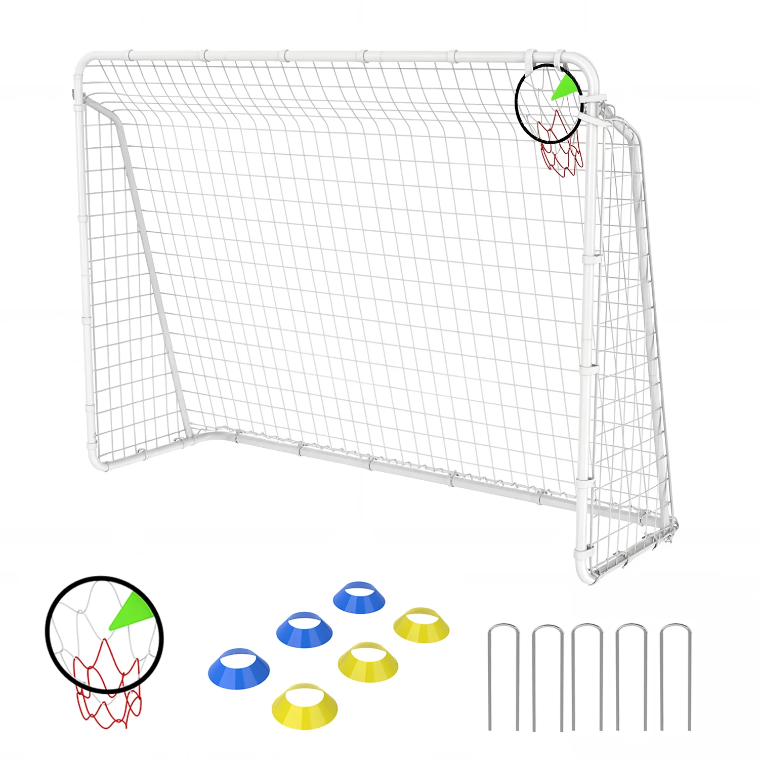 

6X8FT Kid Soccer Goal for Backyard Kids Portable Soccer Net with High-Strength Nets Outdoor Backyard Games For Boys Girls