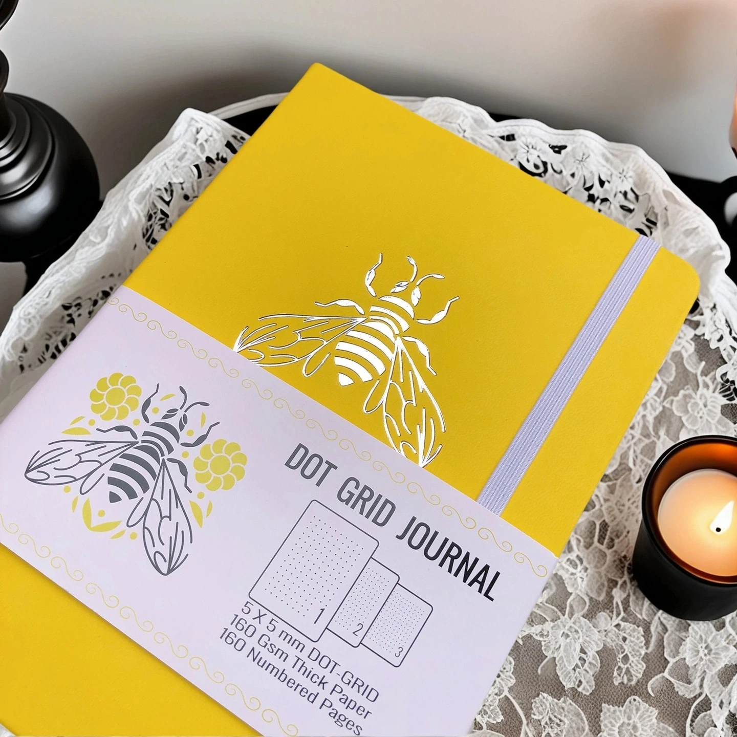 BUKE Dot Grid A5-Notizbuch – 160 Seiten, PU-Ledereinband, nummeriertes Layout, Bujo-Schreibtagebuch – Detail 3