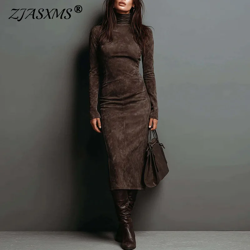 suede dresses for fall Women's Once In A While Tan Faux Suede Mini Dress | Size: M