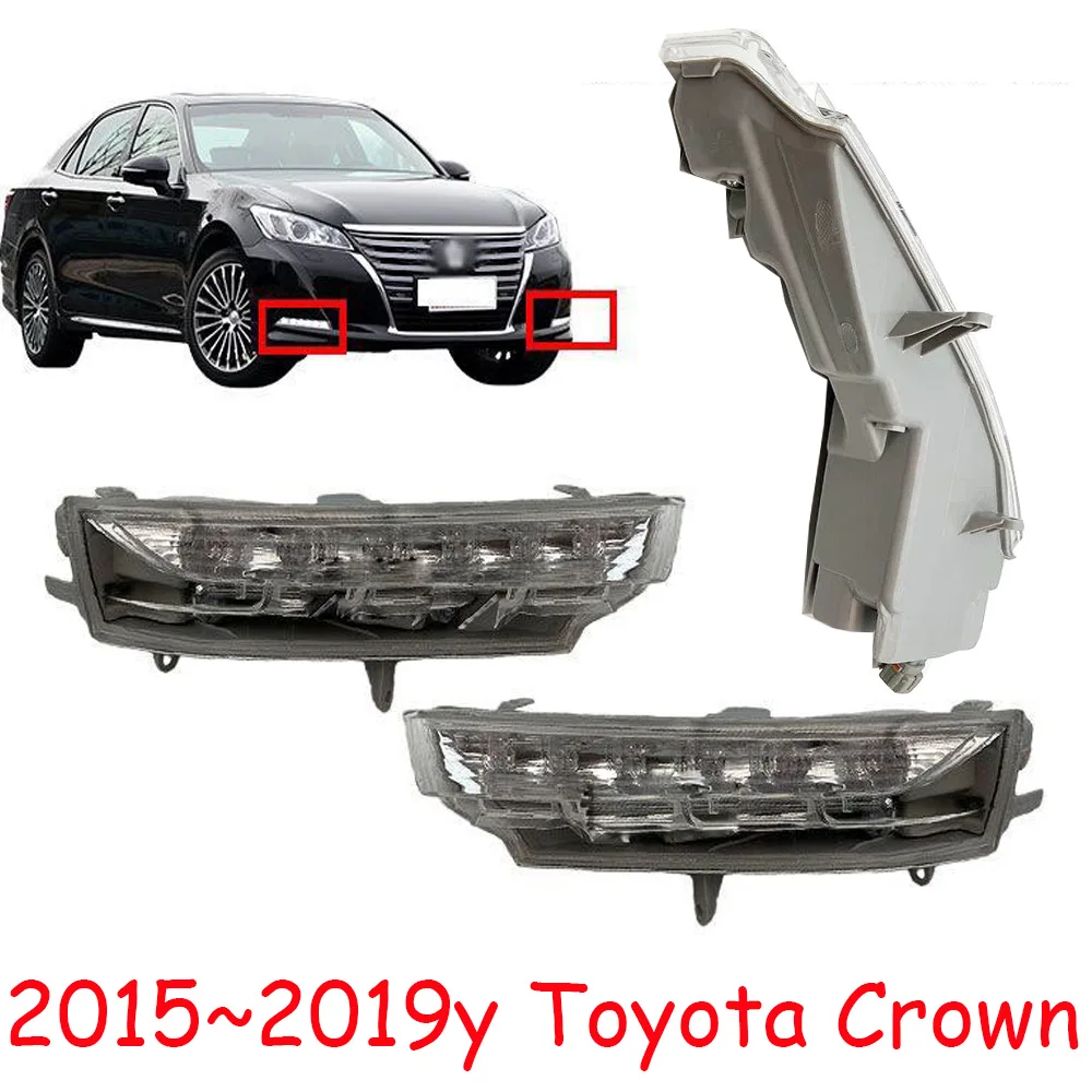 

1 шт. автомобильный бампер, фара для Toyota Highlander, дневной ходовой огонь для Crown 2015-2019 гг., DRL, автомобильные аксессуары, светодиодная фара, противотуманная фара для Crown