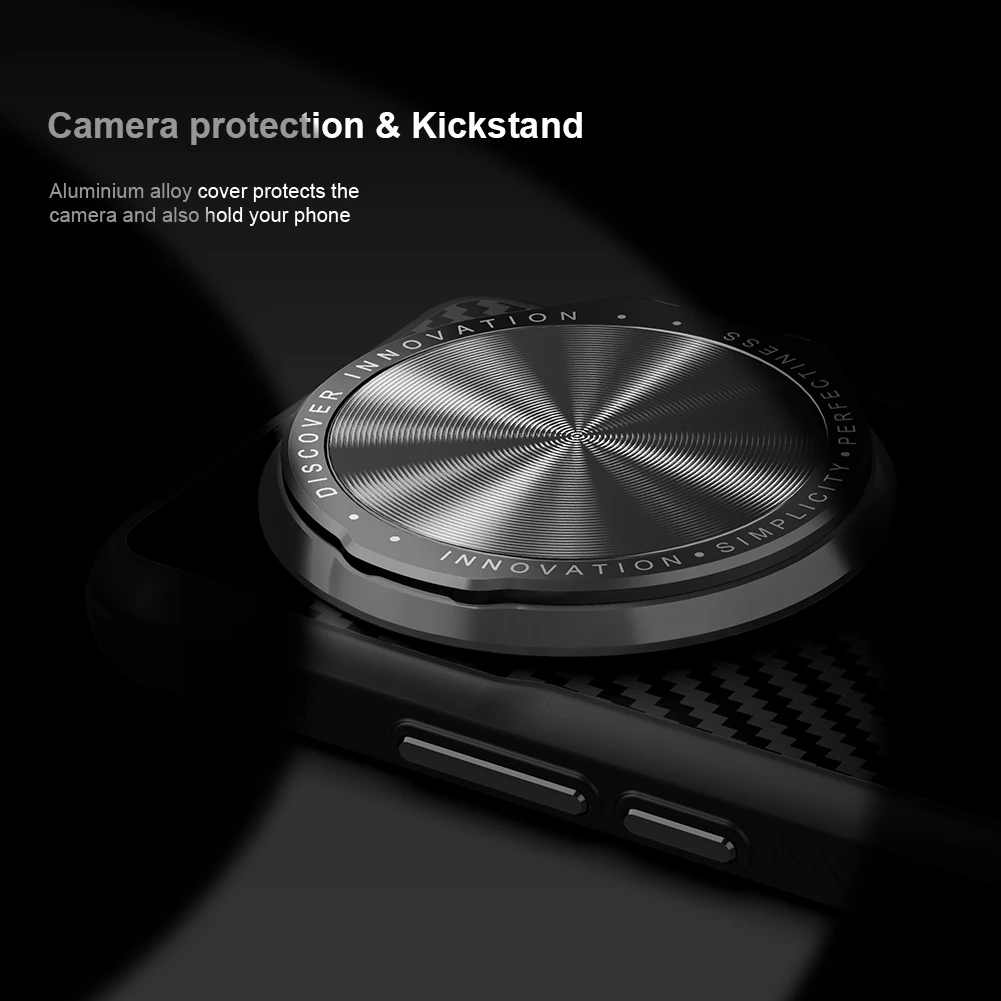 Nillkin Thin Aramid Carbon Fiber Case For Xiaomi 14 Ultra Magnetic Flip Metal Lens Cover Hard Protector Shell