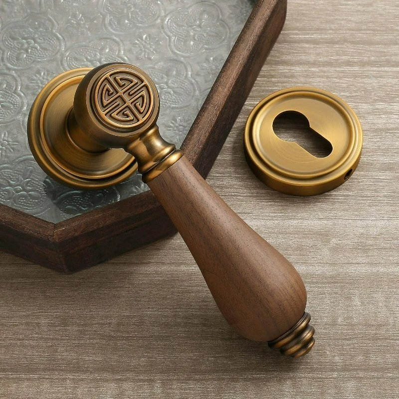 

Дверная ручка в французском стиле, легкая роскошь, античная бронза, универсальная, для дома, спальни, офиса, бесшумная, для межкомнатных дверей