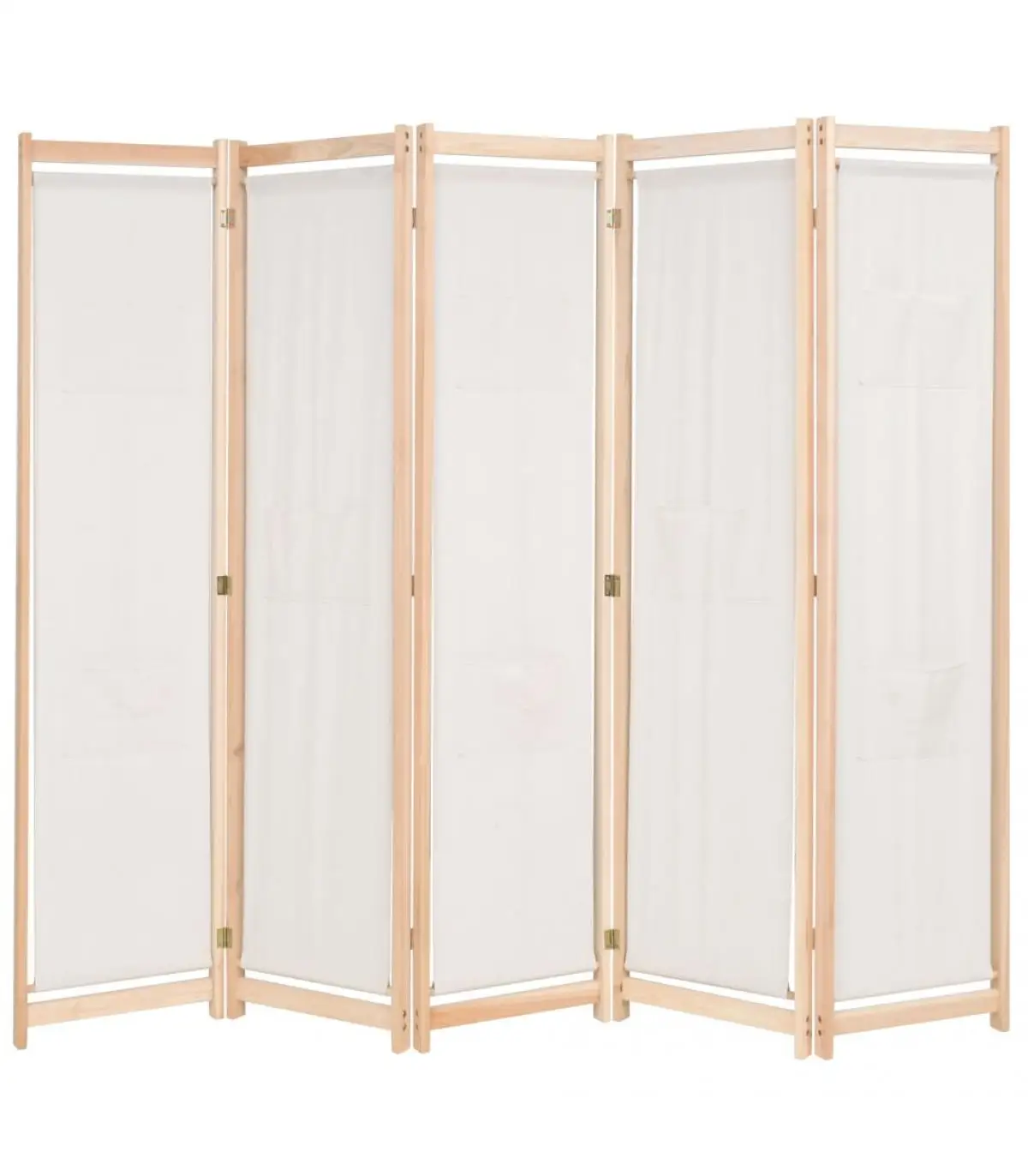 Room dividers screen divider 5 panels fabric Cream 200x170x4 cm