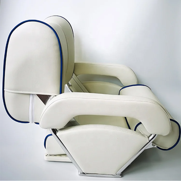 Adjustable PU Leather Marine Seat Back Yacht Speedboat Driving Front Rear Convertible Flip-Up Color Collision Chair Boat Ship