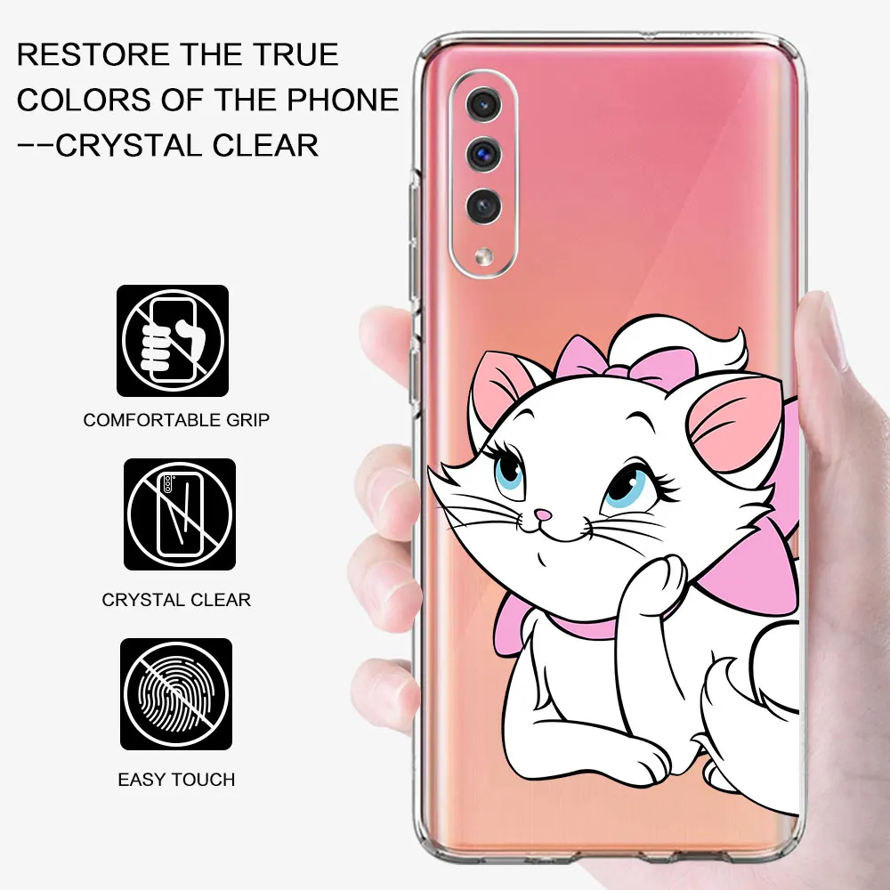 Cartoon Marie Cat Case for Samsung Galaxy A04s A10 A20s A7 A01 A02s A03s A20e A30s A40 A6 A70 A70s A50 A50s TPU Soft Phone Cover