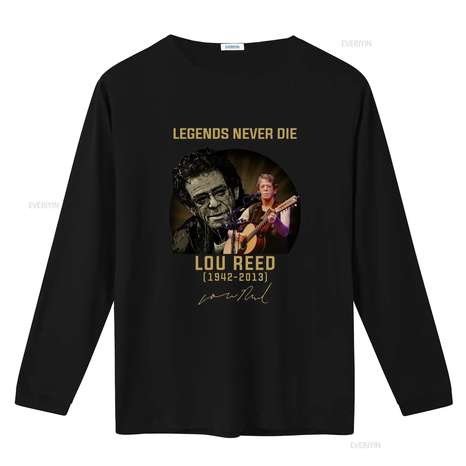 Vintage Lou Reed Legends Never Die Black Cotton T Shirt For Fan Size S To 5XL vintage Washed streetwear Soft