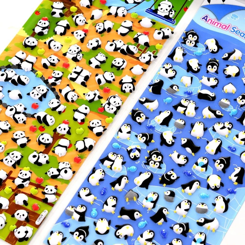 4 pcs/lot Cute Animal Foam Penguin Panda Shiba 3D Decorative Stationery Stickers Scrapbooking DIY Diary Album Stick Label